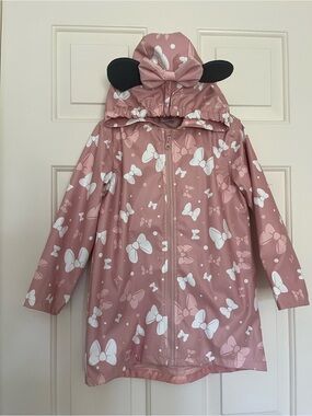Disney Junior Minnie Raincoat Blush Pink Bows Size 6